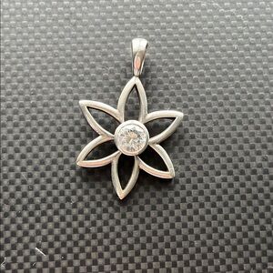Silpada Sterling Silver Floral Pendant with Crystal